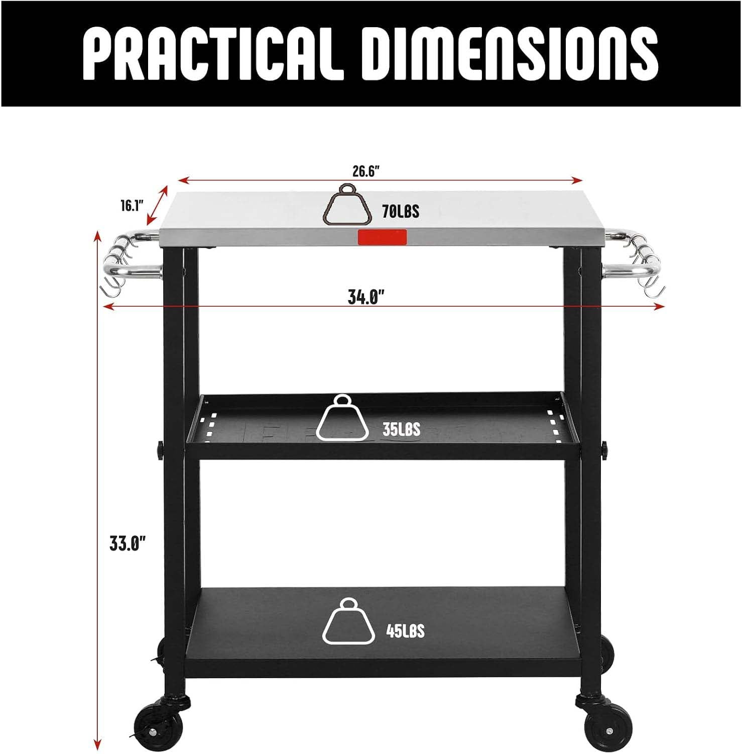 Steel Top Pizza Oven Stand