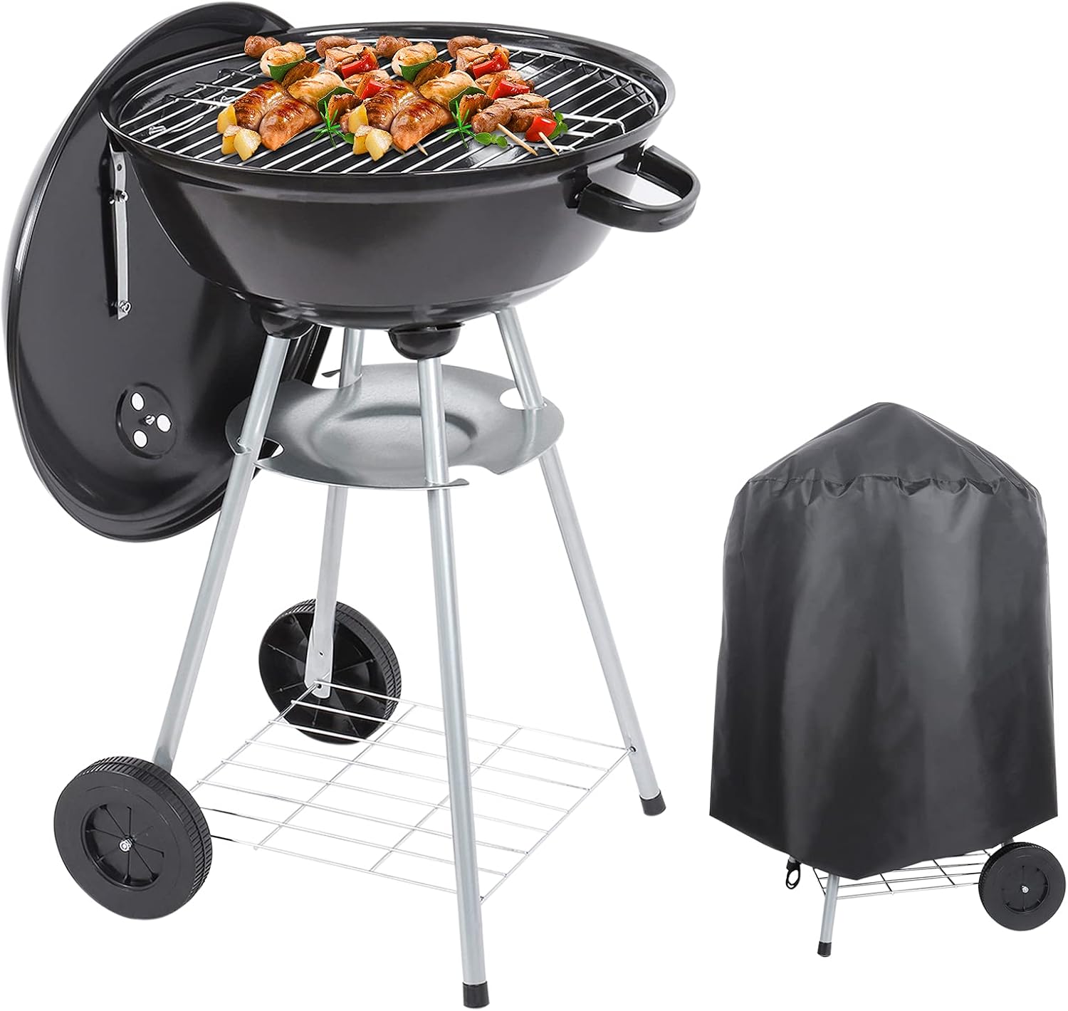 Cover Equipped Kettle Grill