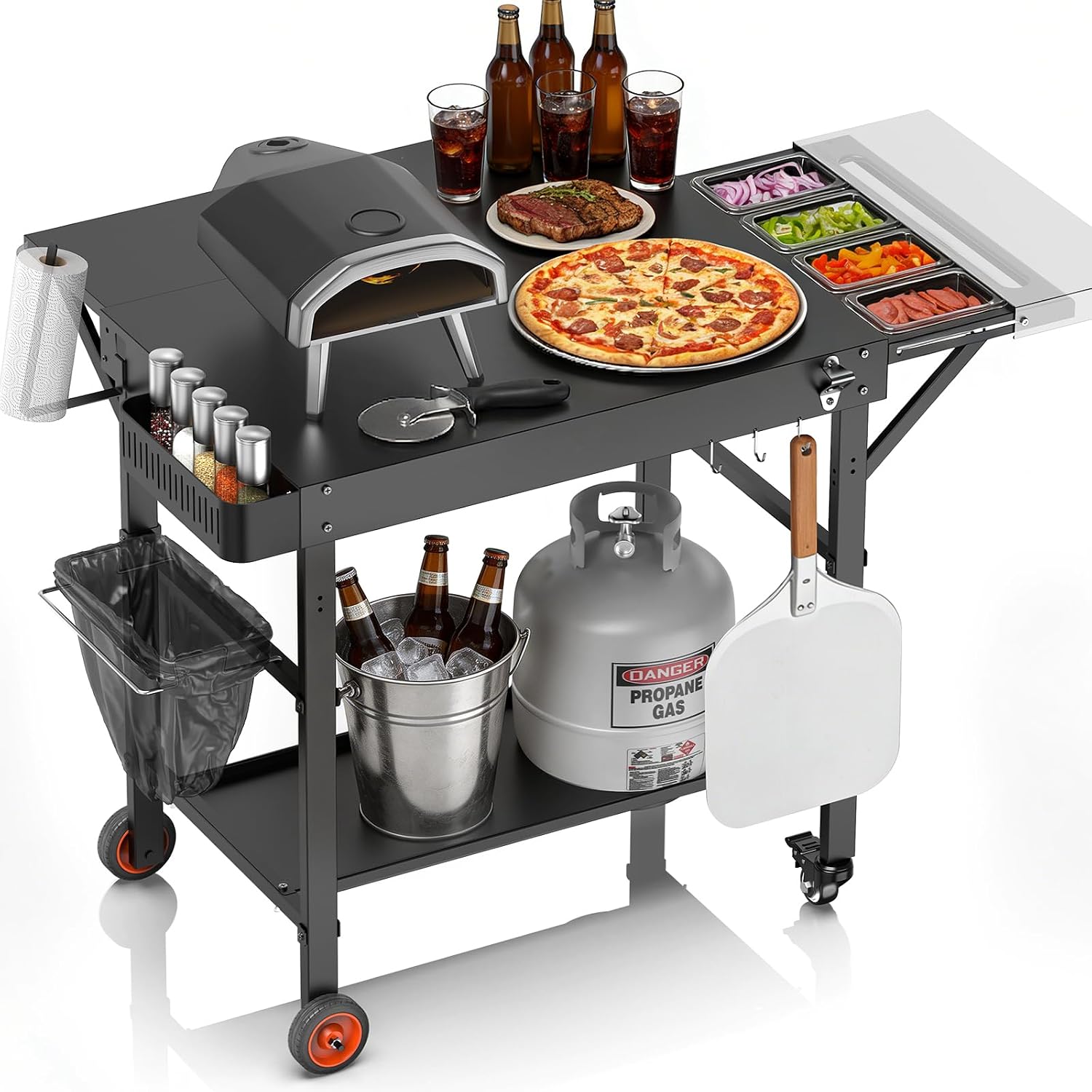Extendable Pizza Oven Cart