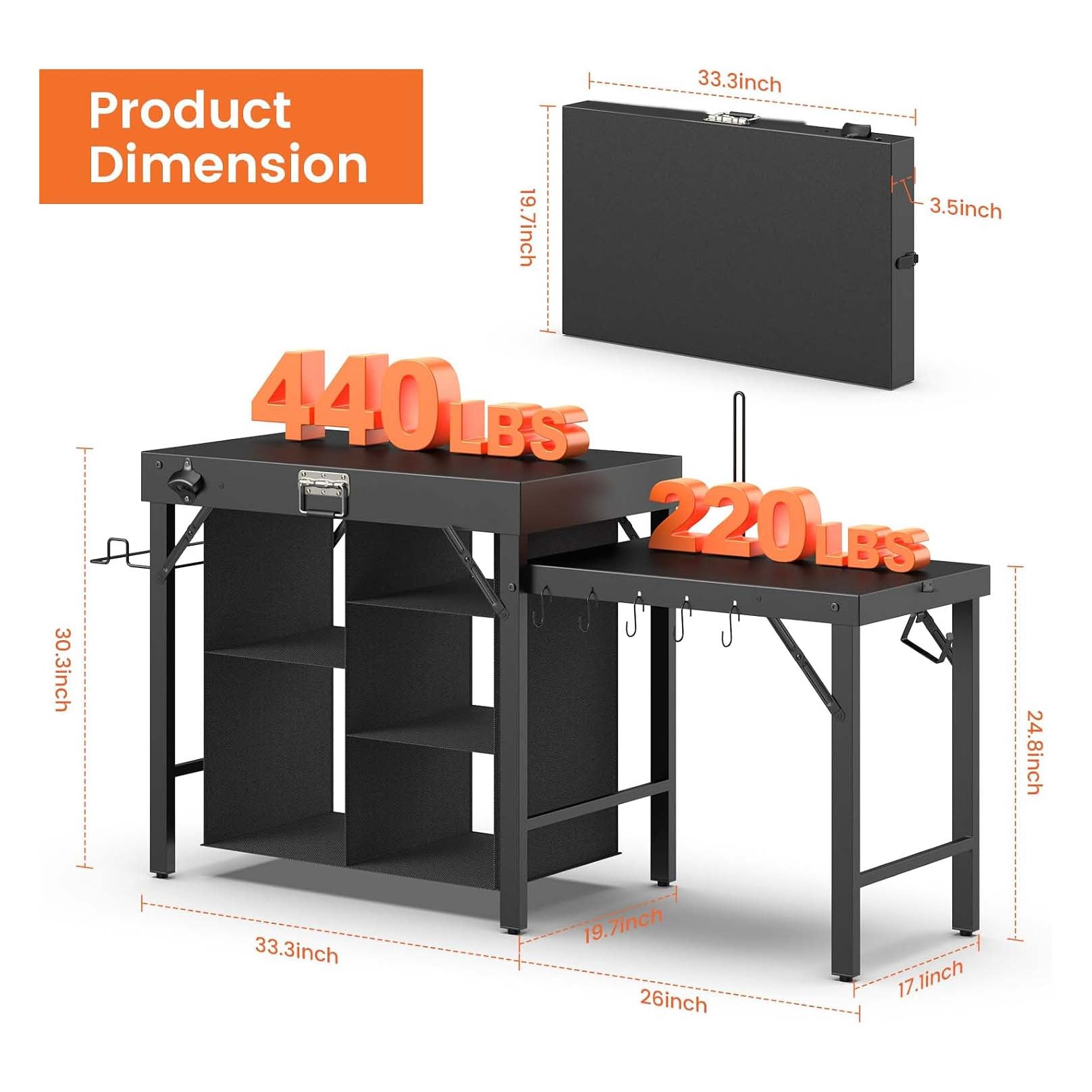 Foldable Griddle Support Table