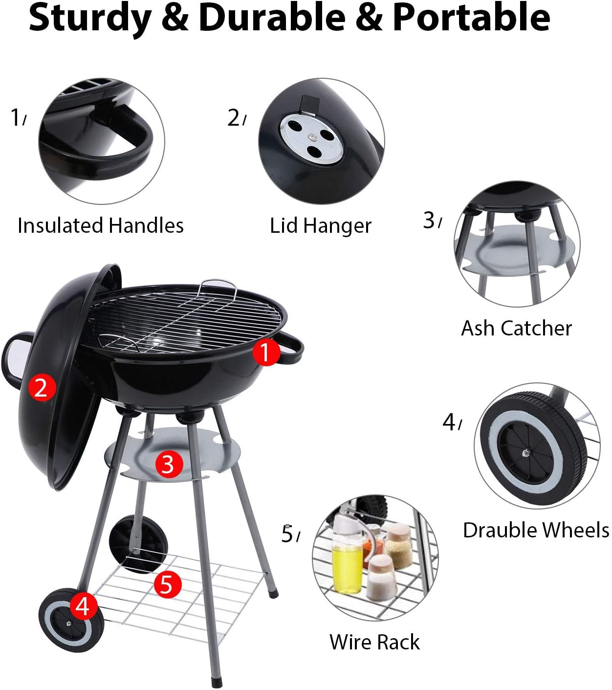 Cover Equipped Kettle Grill