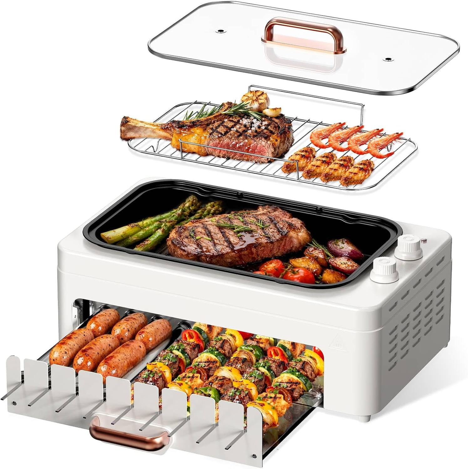 Four-In-One Smokeless Grill