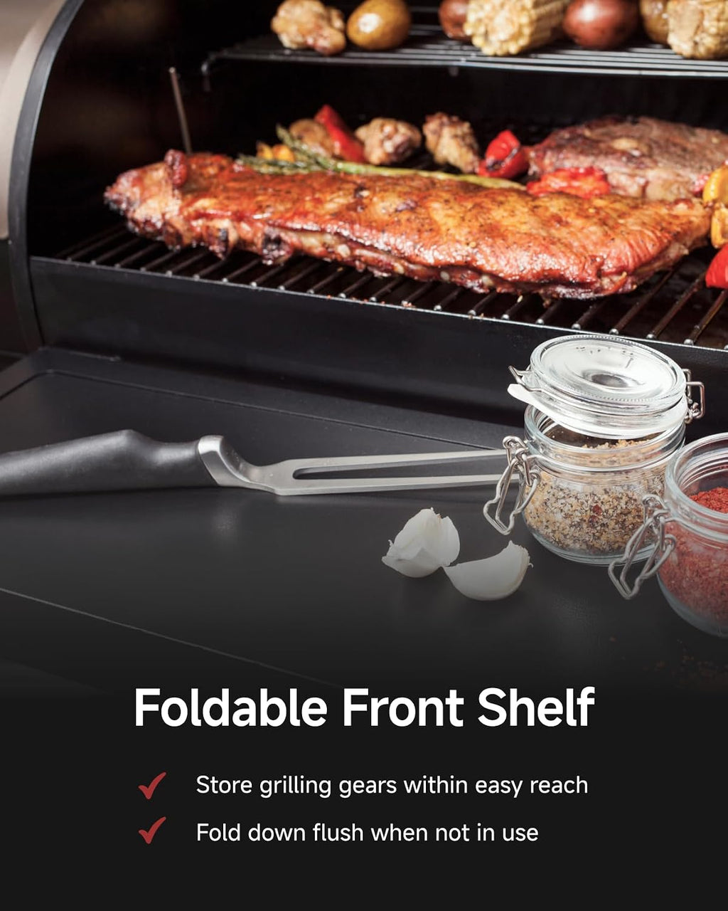 Fold Shelf Outdoor Pellet Cooker