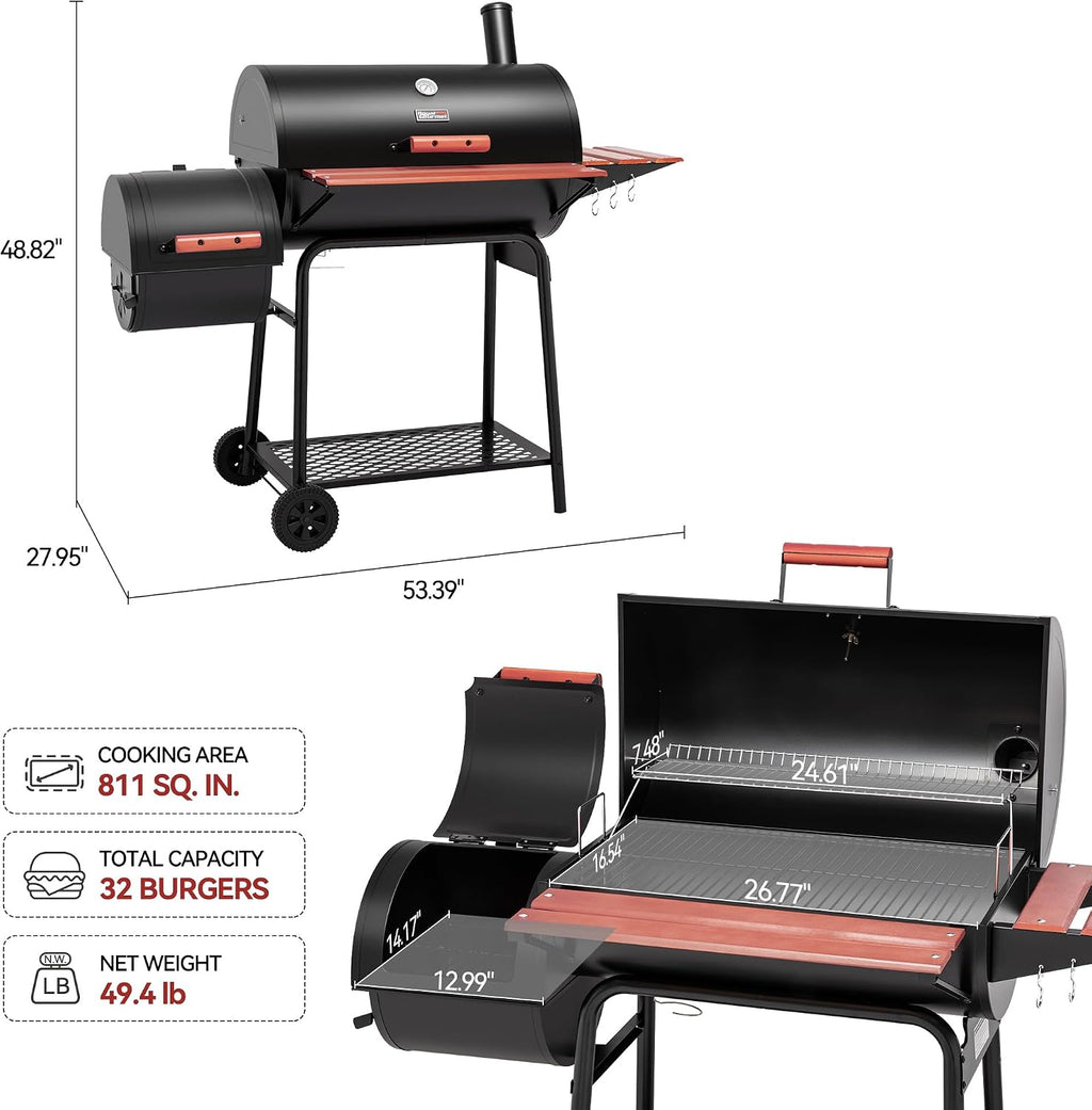 Charcoal Offset Smoker Grill