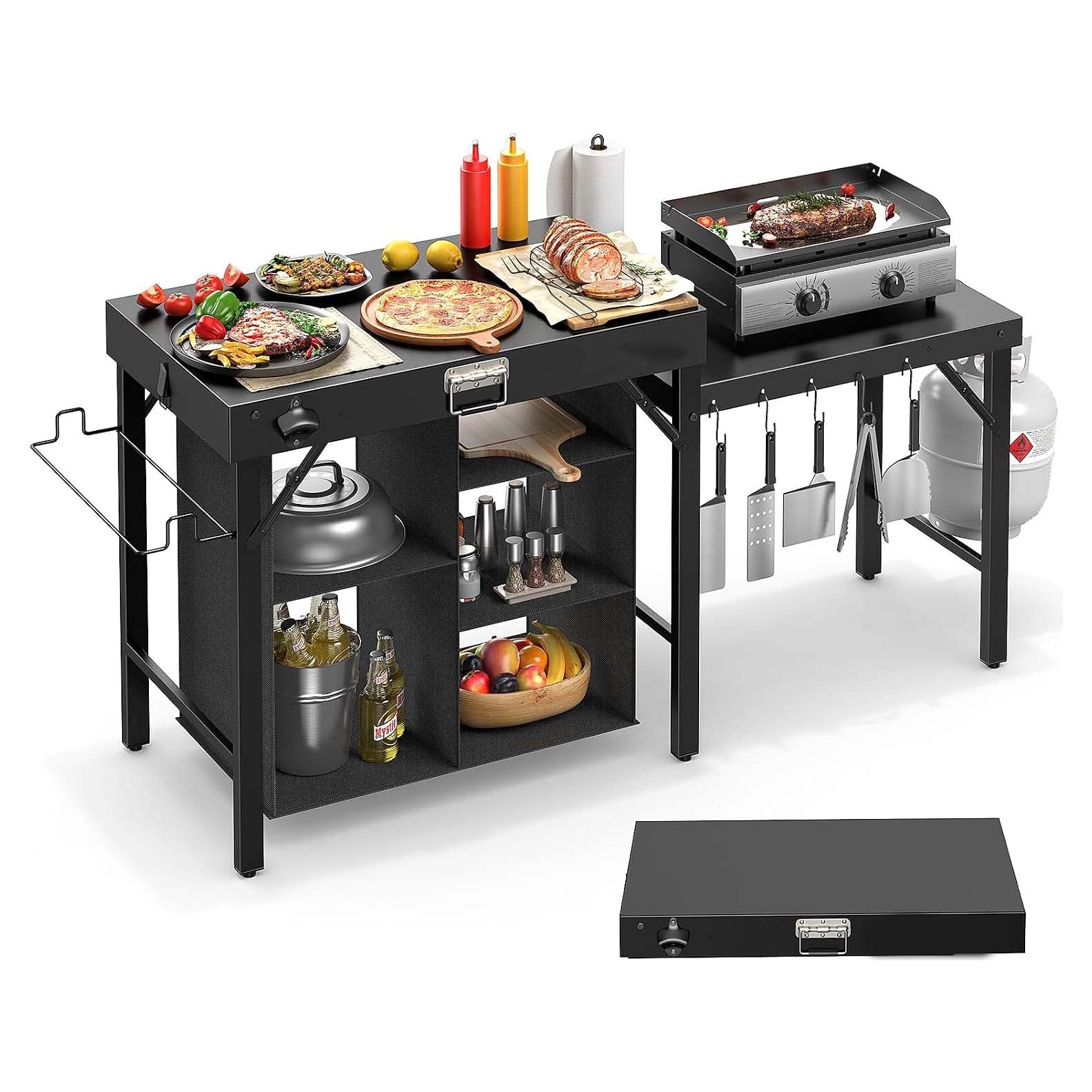 Foldable Griddle Support Table