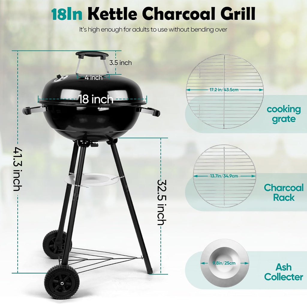 Wheeled Dual Use Kettle Grill