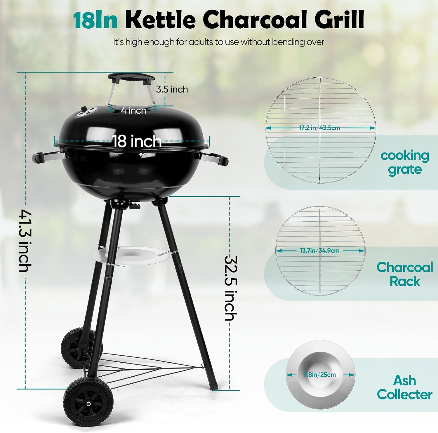 Wheeled Dual Use Kettle Grill