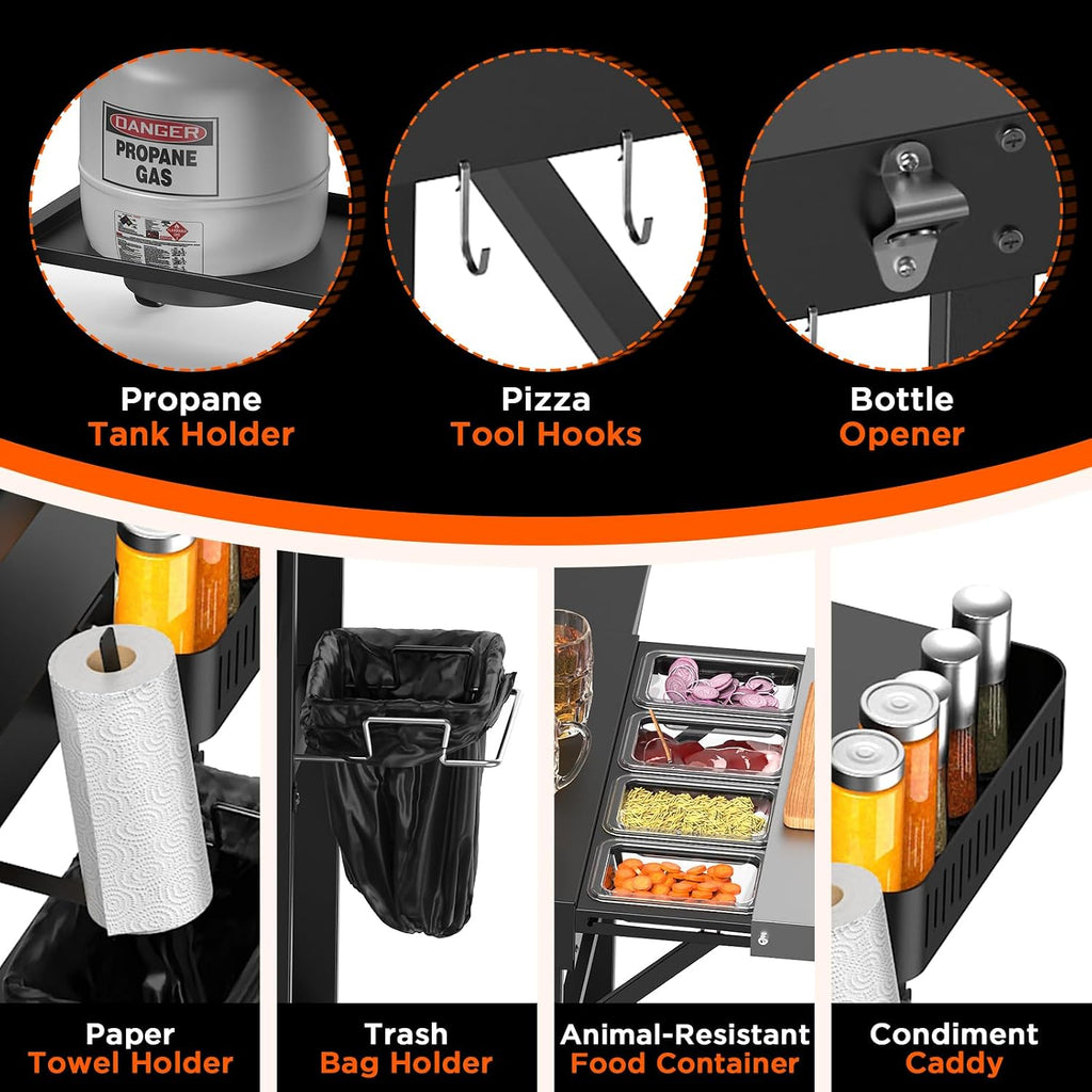 Extendable Pizza Oven Cart