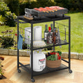 Three Tier Rolling BBQ Cart