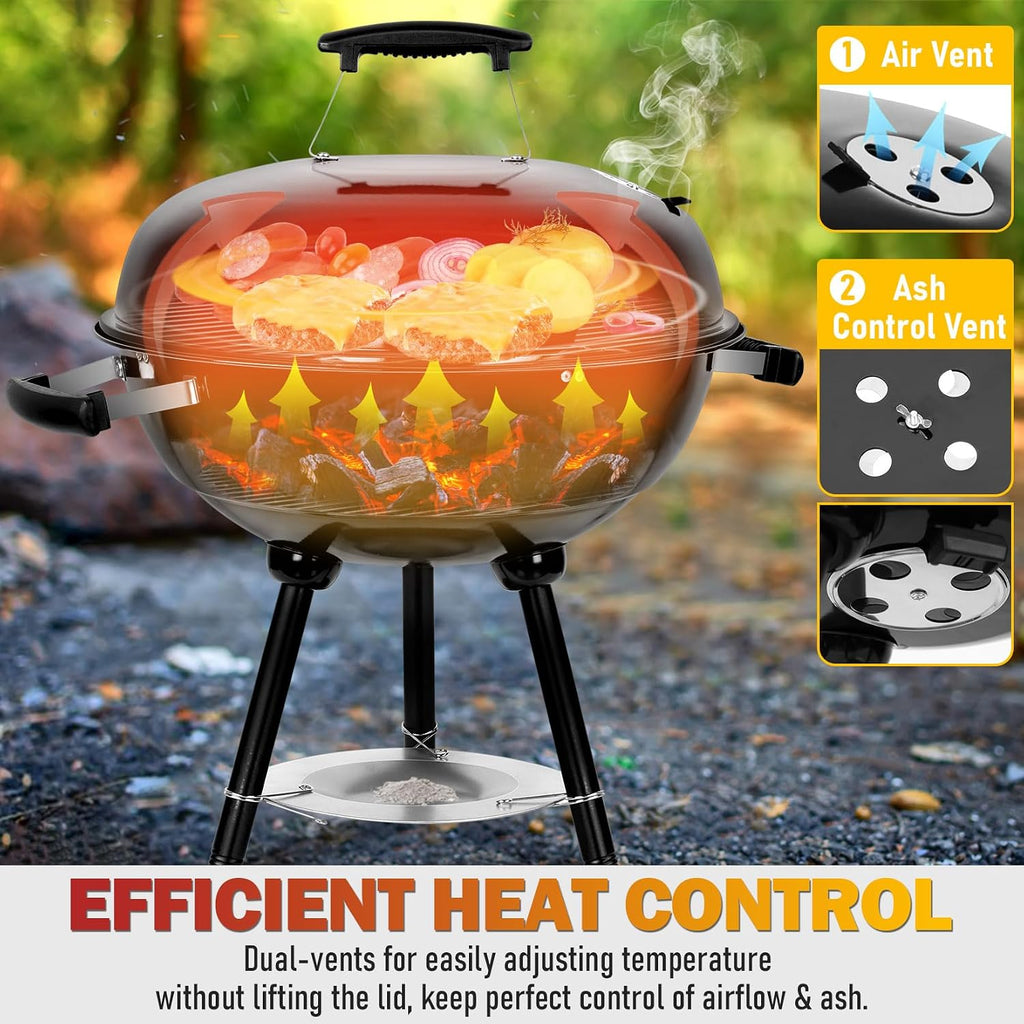 Wheeled Enamel Kettle Grill