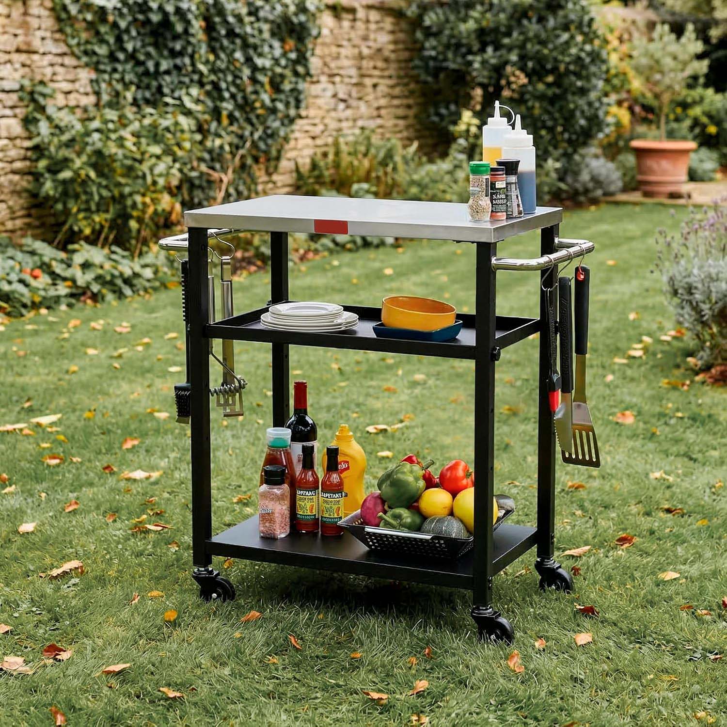 Steel Top Pizza Oven Stand
