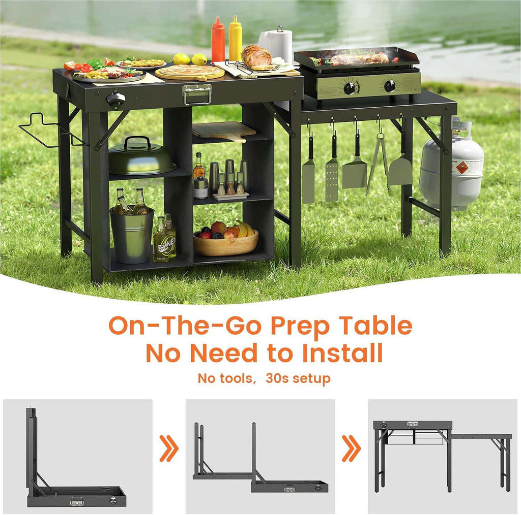 Foldable Griddle Support Table