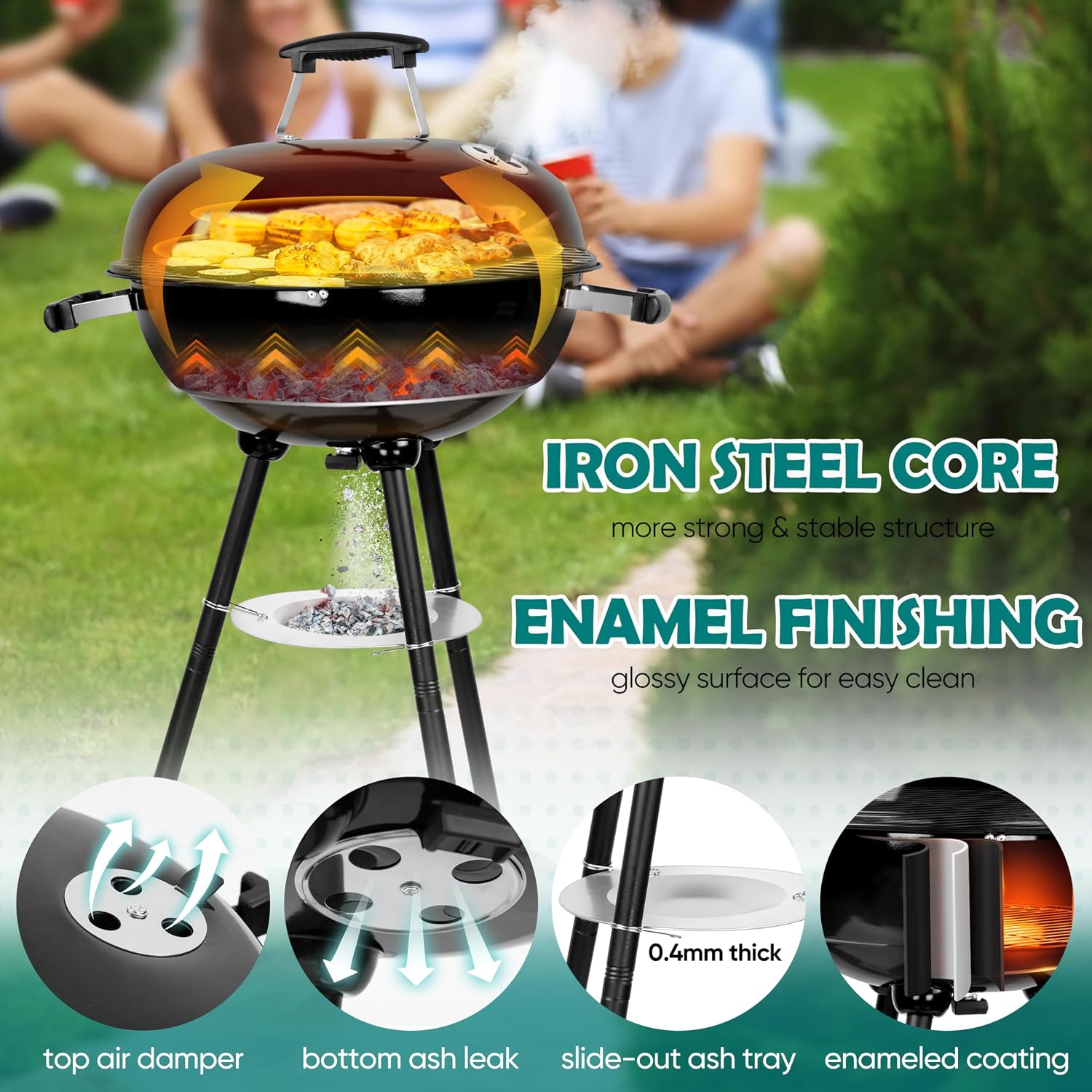 Wheeled Dual Use Kettle Grill