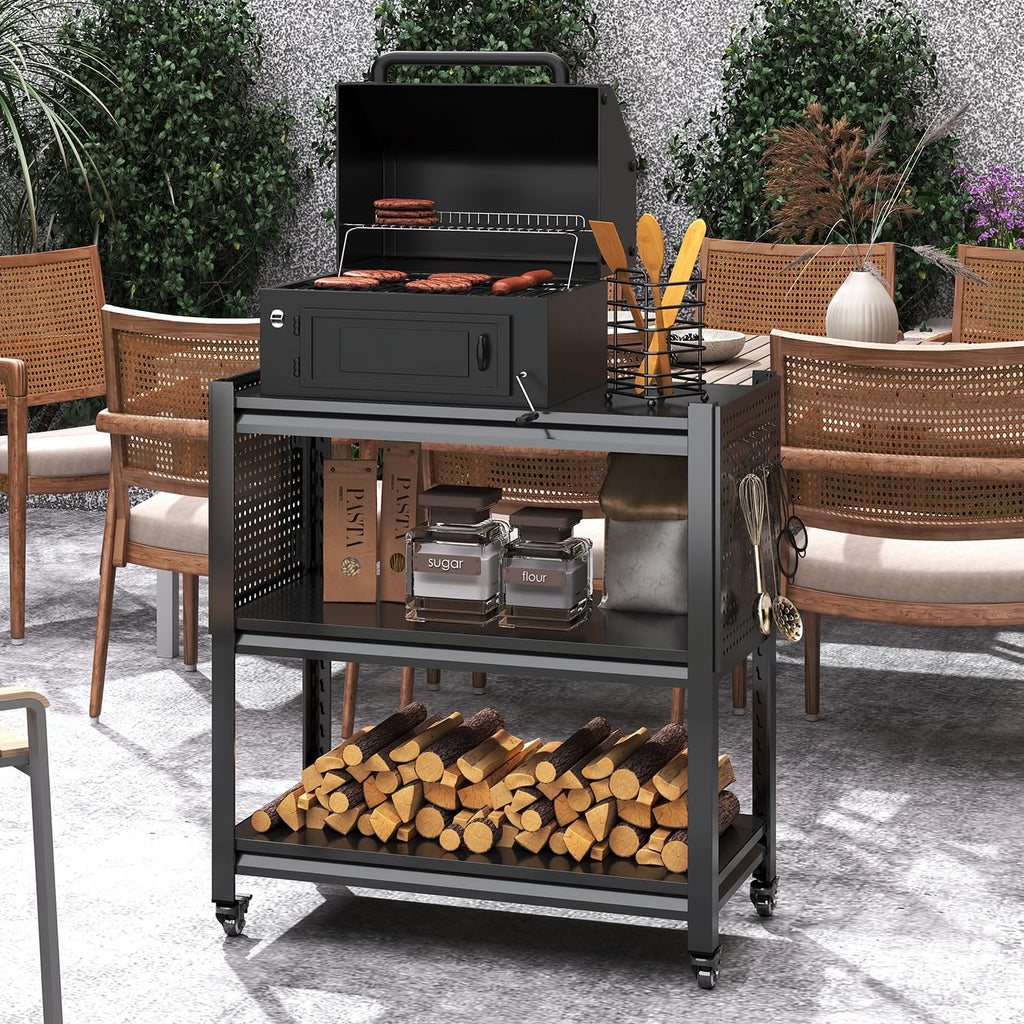 Storage Outdoor Grill Table