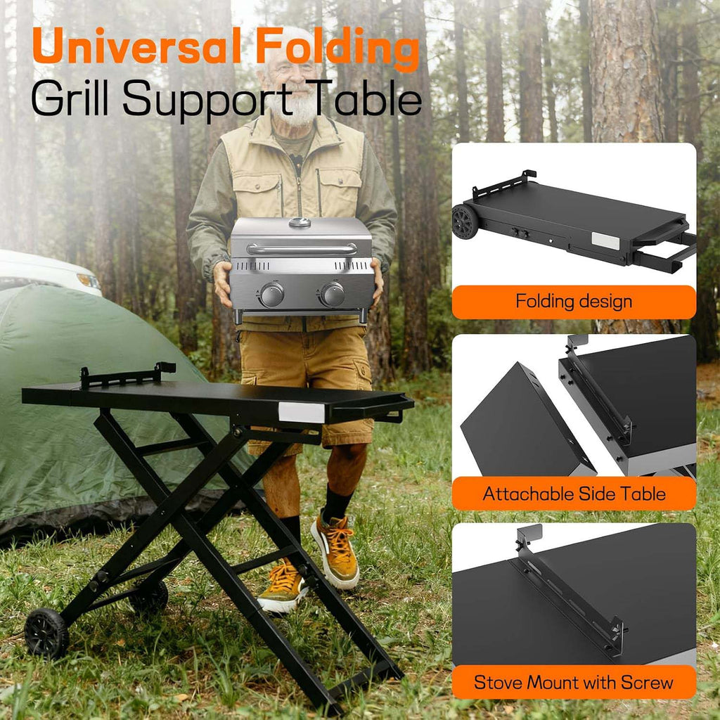 Foldable Wheeled BBQ Cart