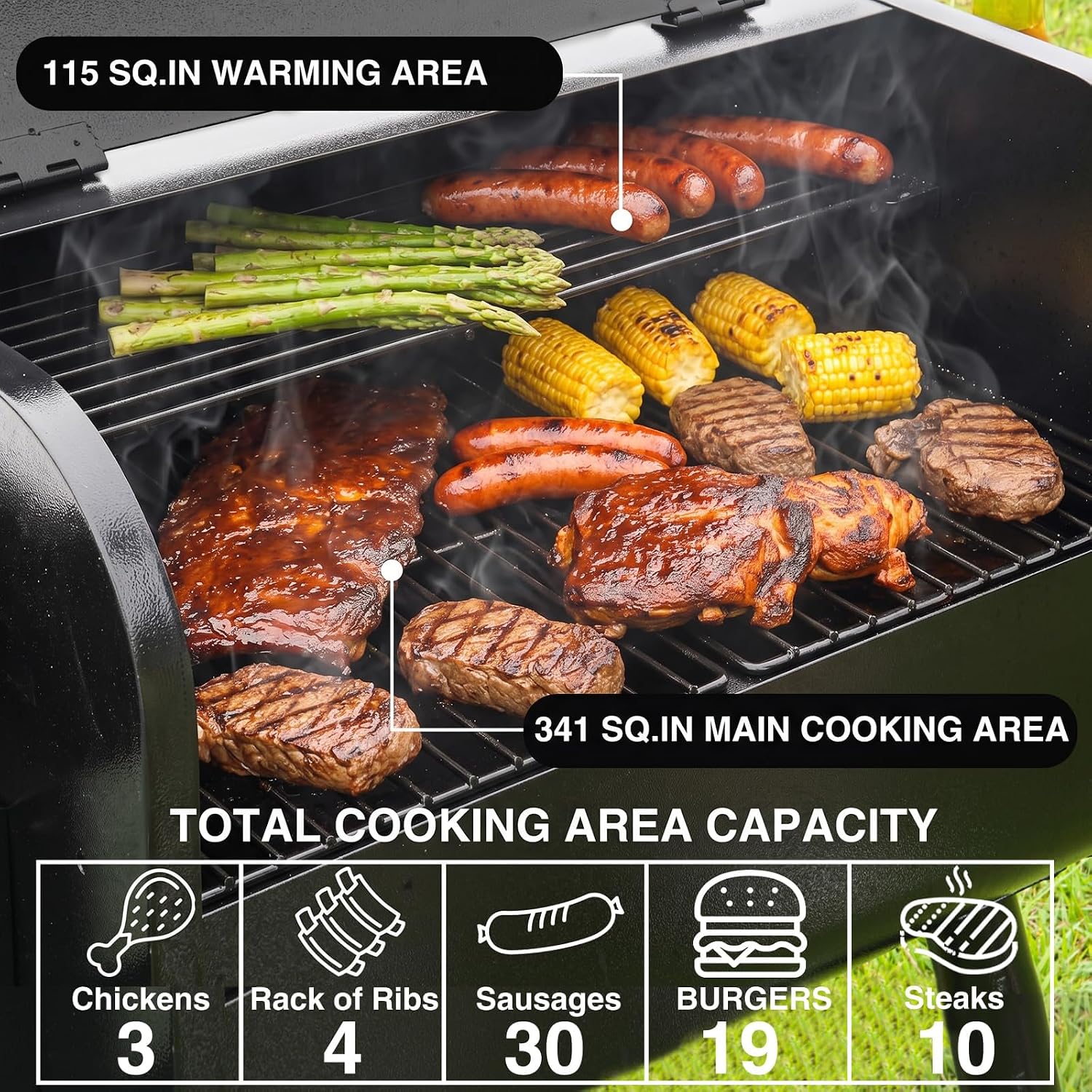 Side Shelf Outdoor Pellet Cooker