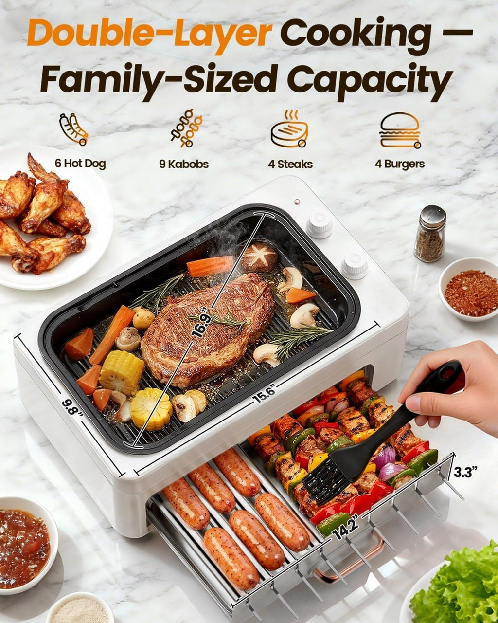Four-In-One Smokeless Grill
