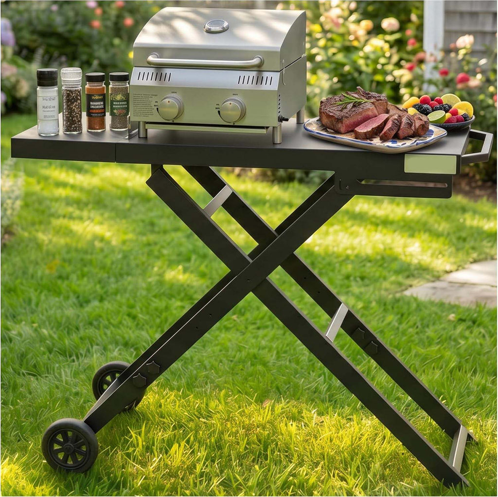 Foldable Wheeled BBQ Cart