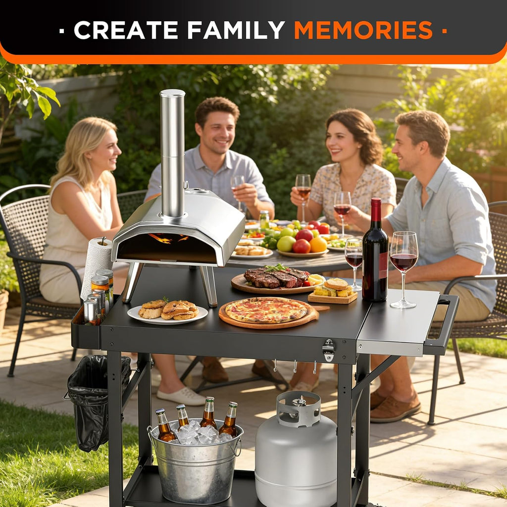 Extendable Pizza Oven Cart
