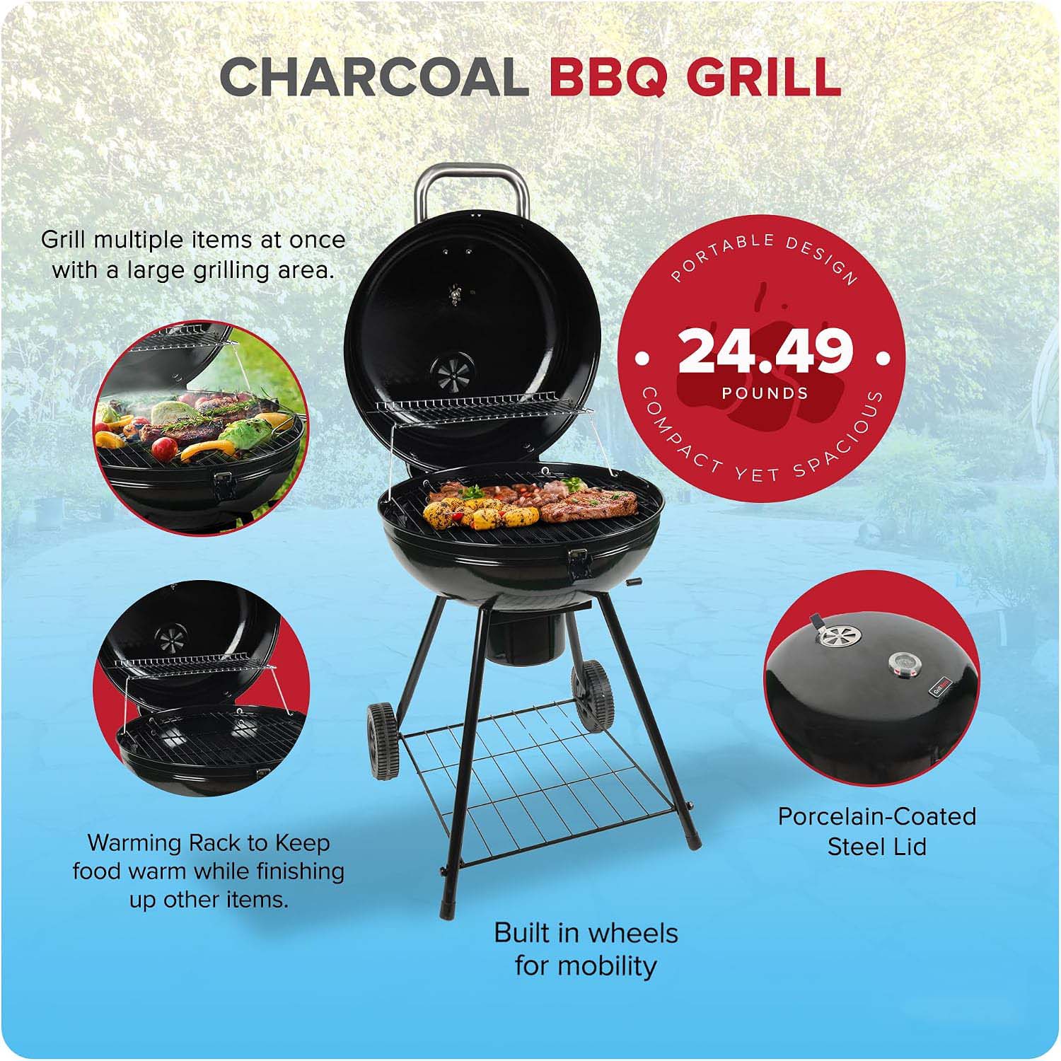 Wheeled Kettle Charcoal Grill