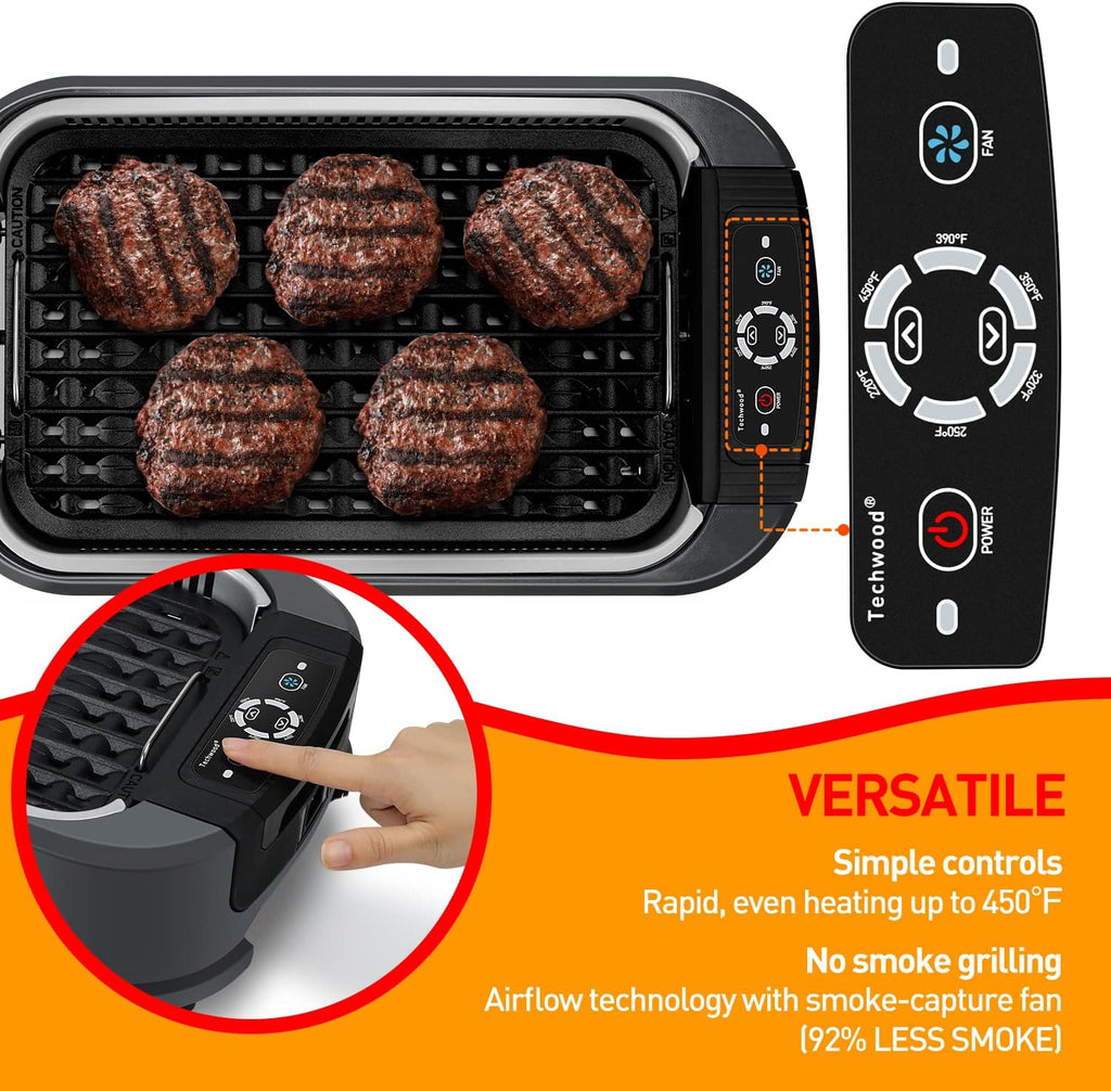 Dual Plate Smokeless Grill