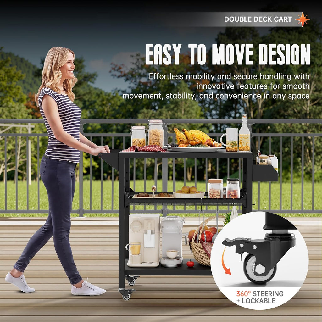 Wheeled Movable Grill Cart