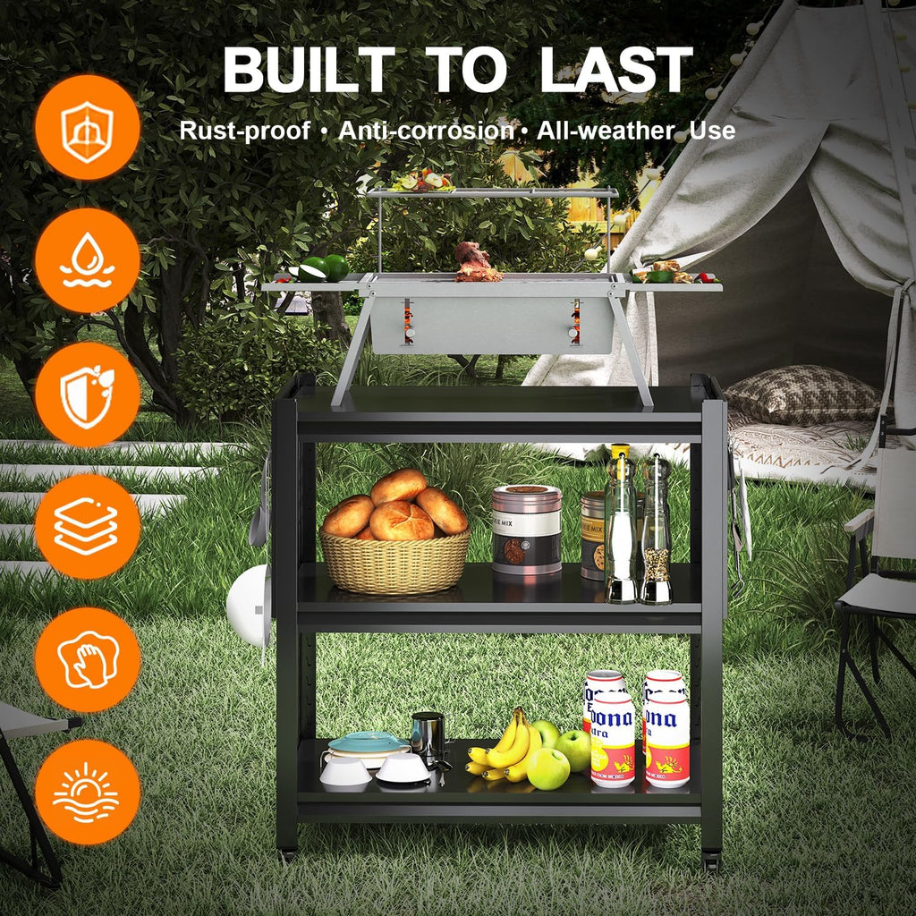 Storage Outdoor Grill Table