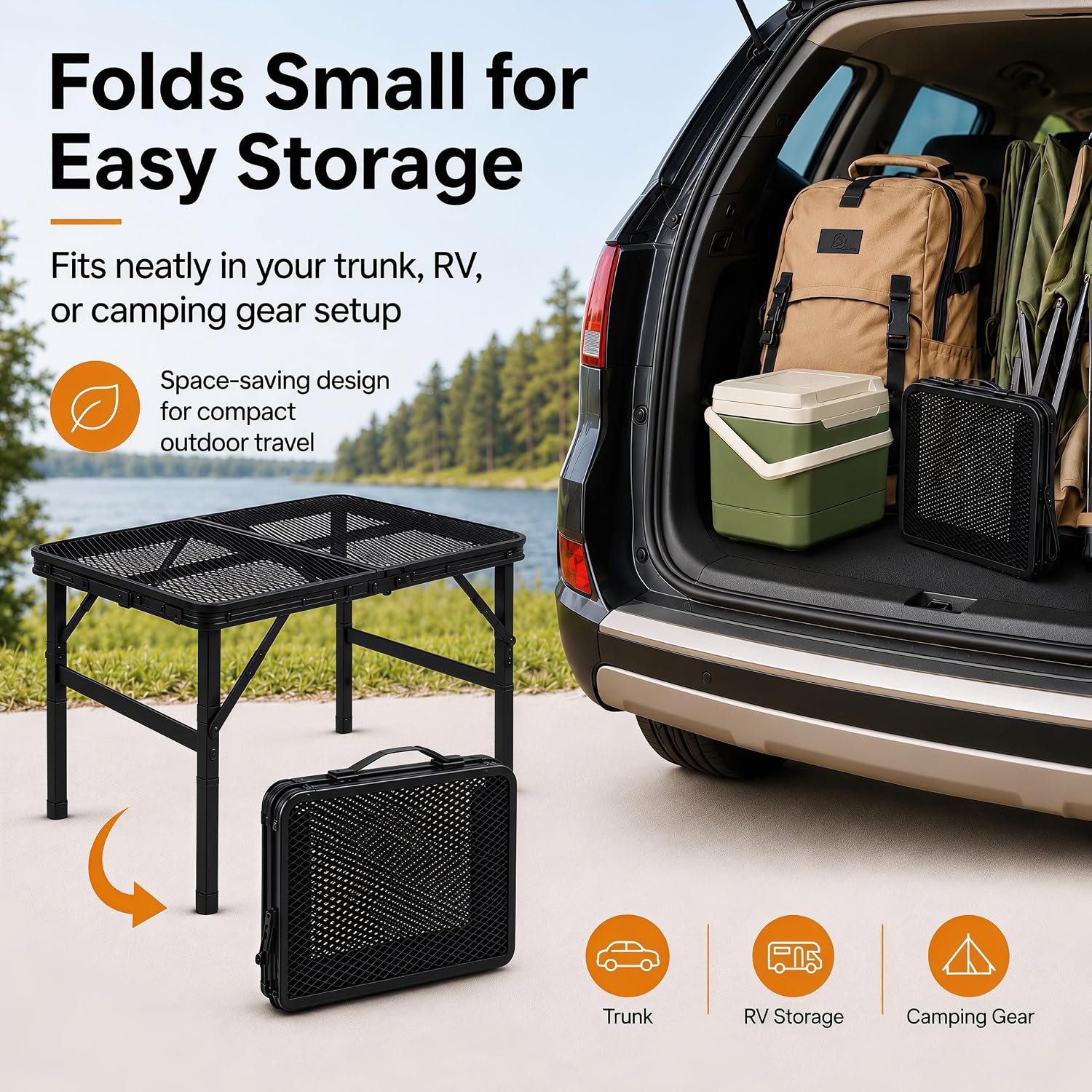 Foldable Adjustable Grill Table
