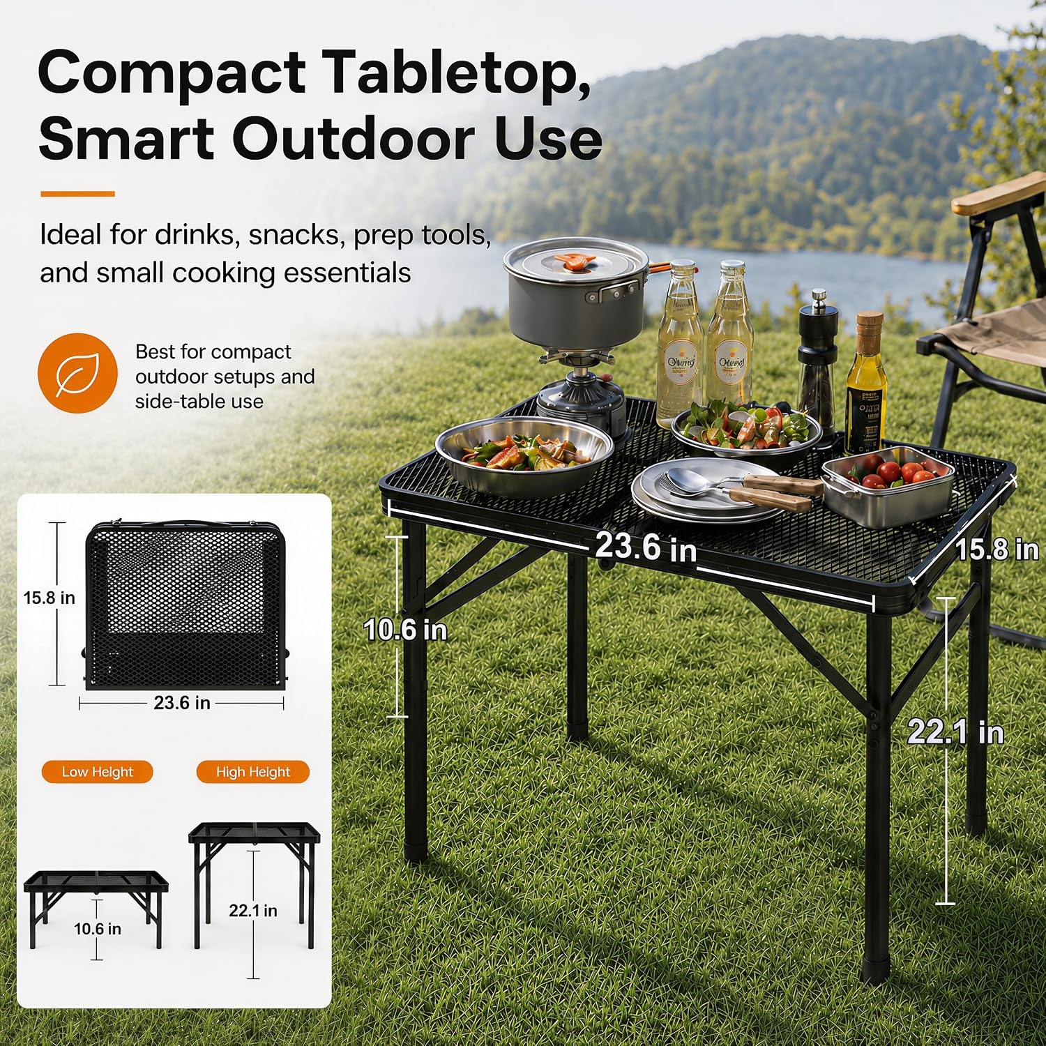 Foldable Adjustable Grill Table