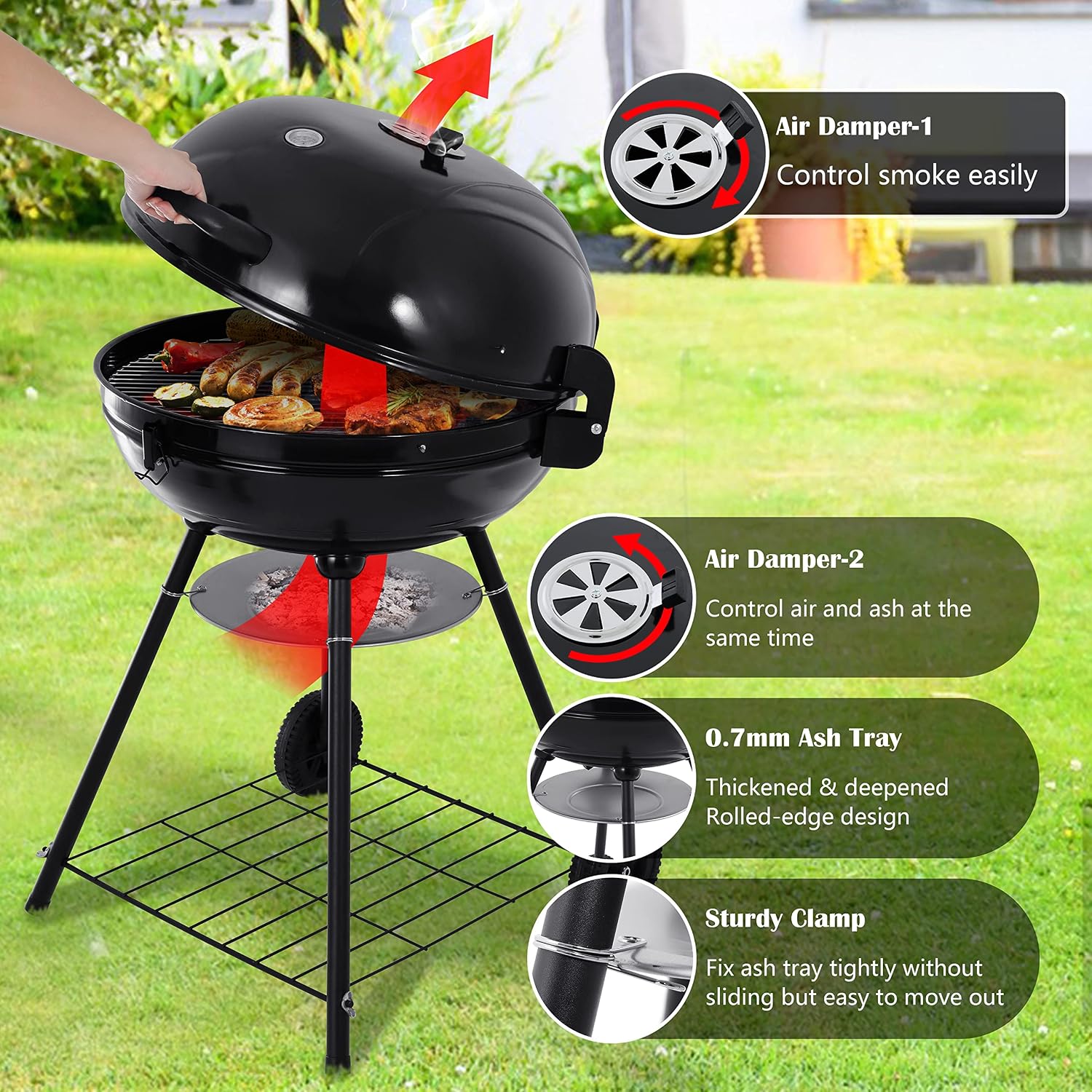 Wheeled Kettle Charcoal Grill